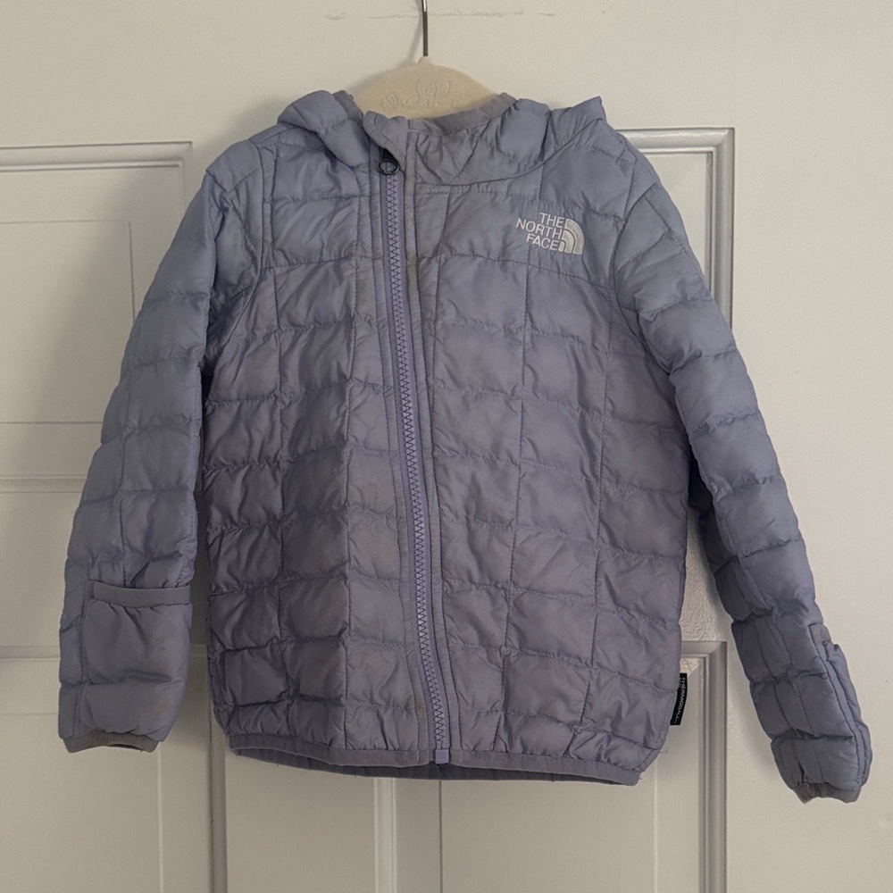 Infant The North Face Lavender Quilted Hooded Lightweight Puffer Jacket